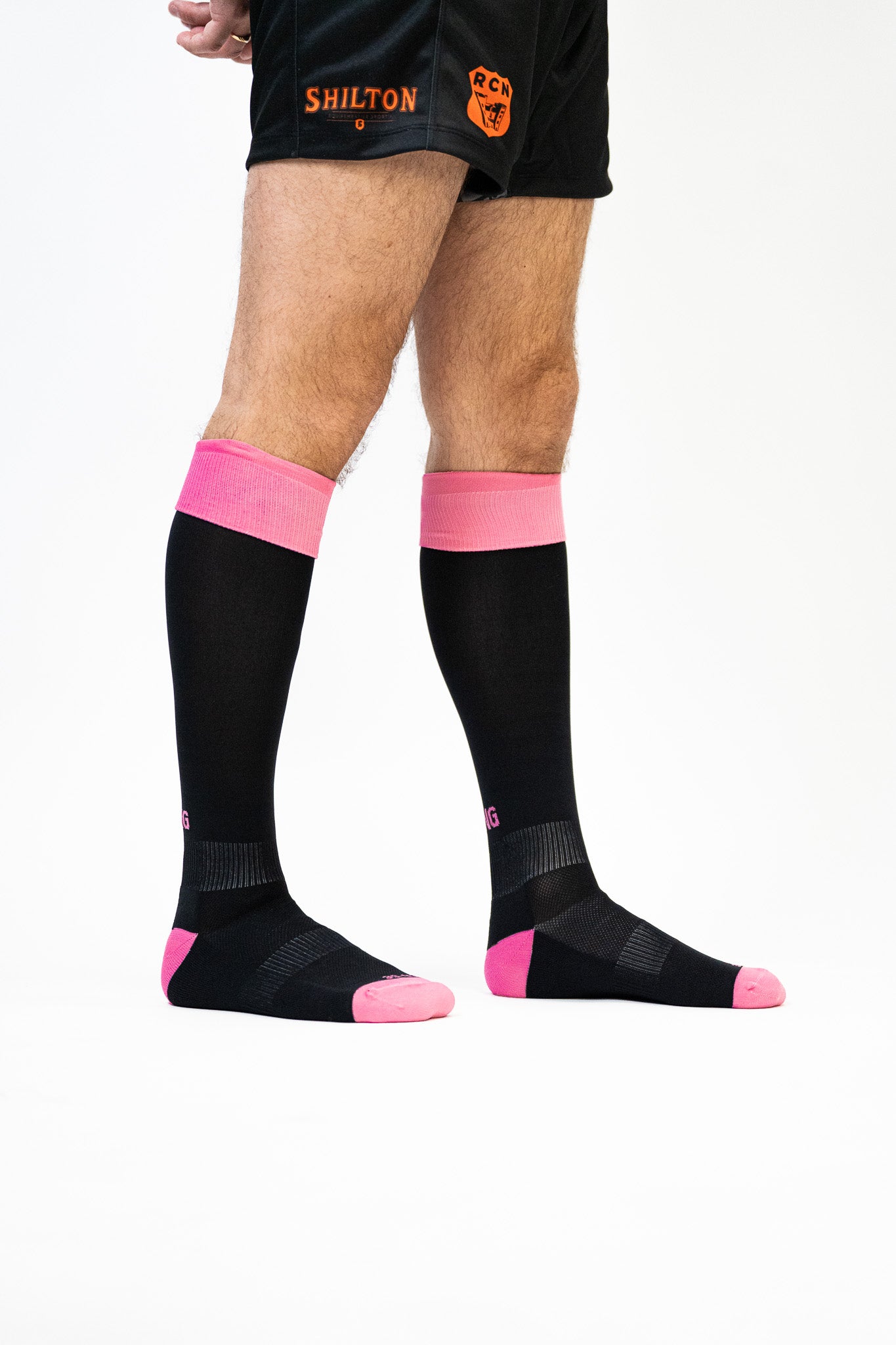 Chaussettes de rugby RCN roses - Shilton